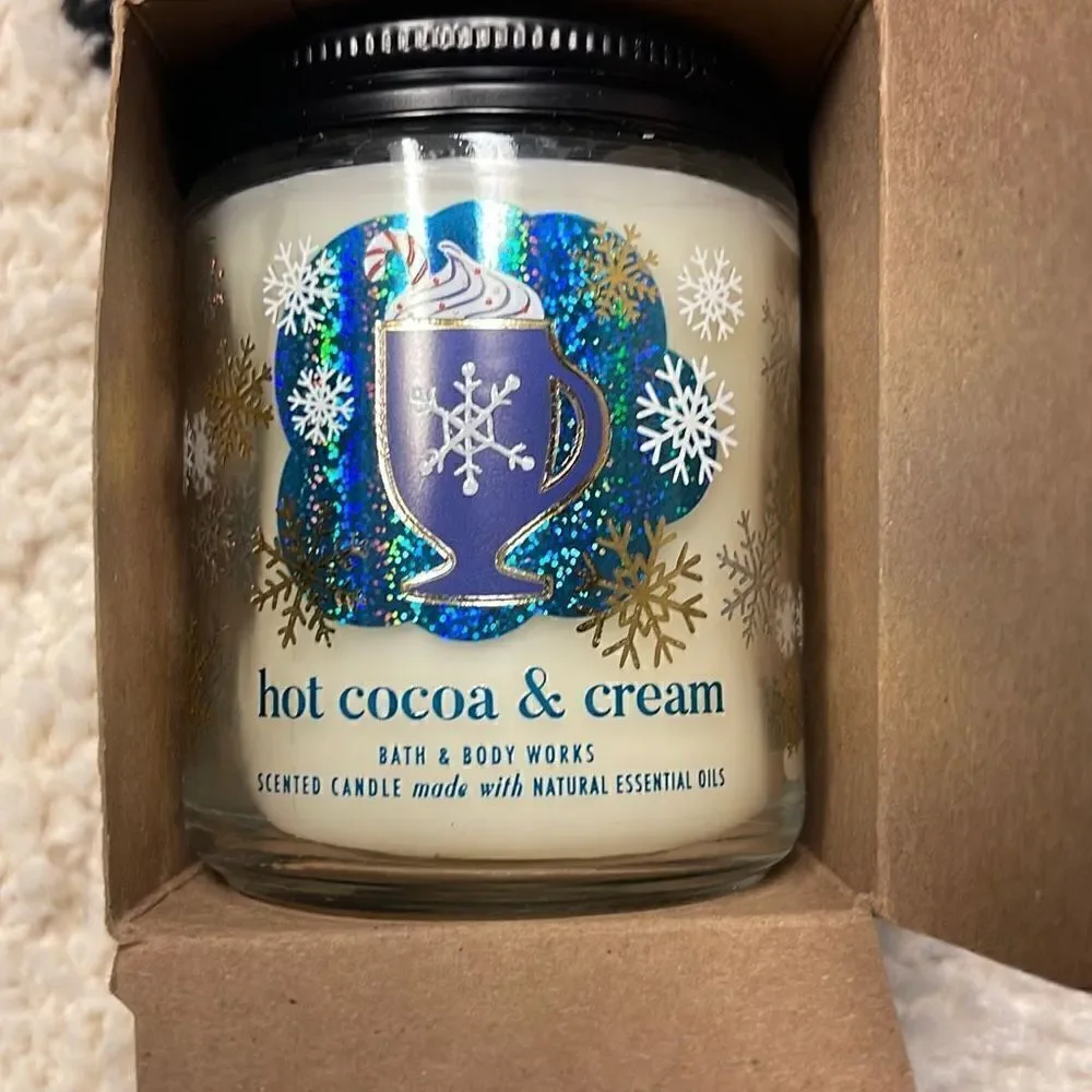NWT Bath & Body Works Hot Cocoa & Cream single wick jar candle